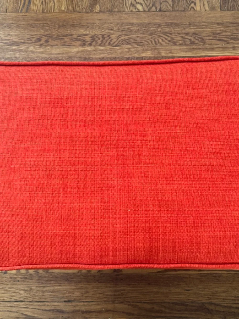SUNKIST ORANGE 🍊 COLORED BRIGHT Upholstered Accent Ottoman Bench - Brand IKEA.